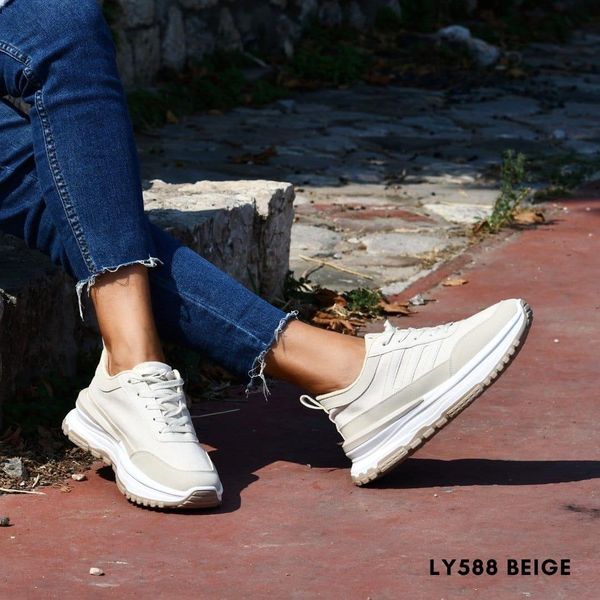 Sneakers for woman 588 - 36, Μπεζ