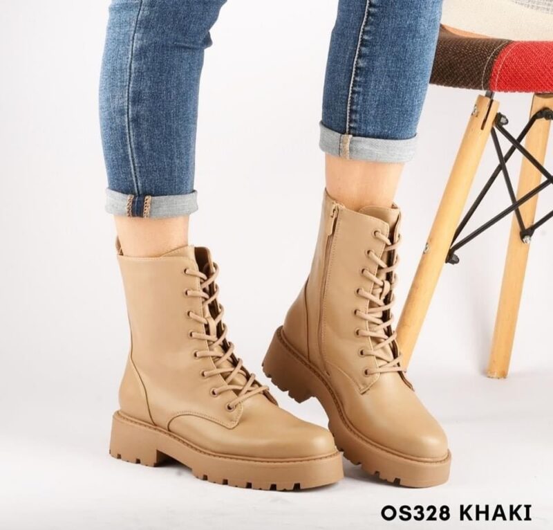 army boots for woman OS368 - 36, Μπεζ