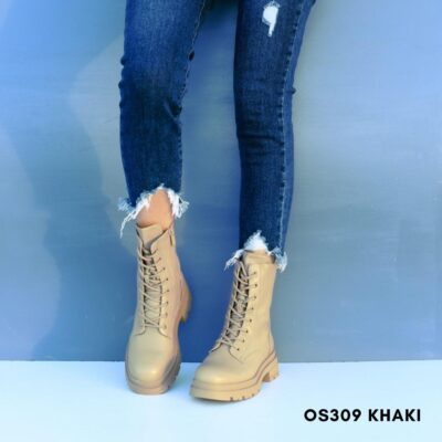 army boots for woman OS309 μπεζ