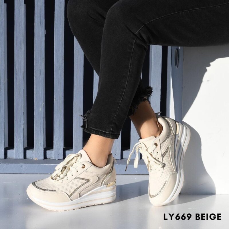 Sneakers for woman LY669 - 36, Μπεζ
