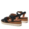 Tamaris leather sandals-flatforms 28202 - Μπλε, 39