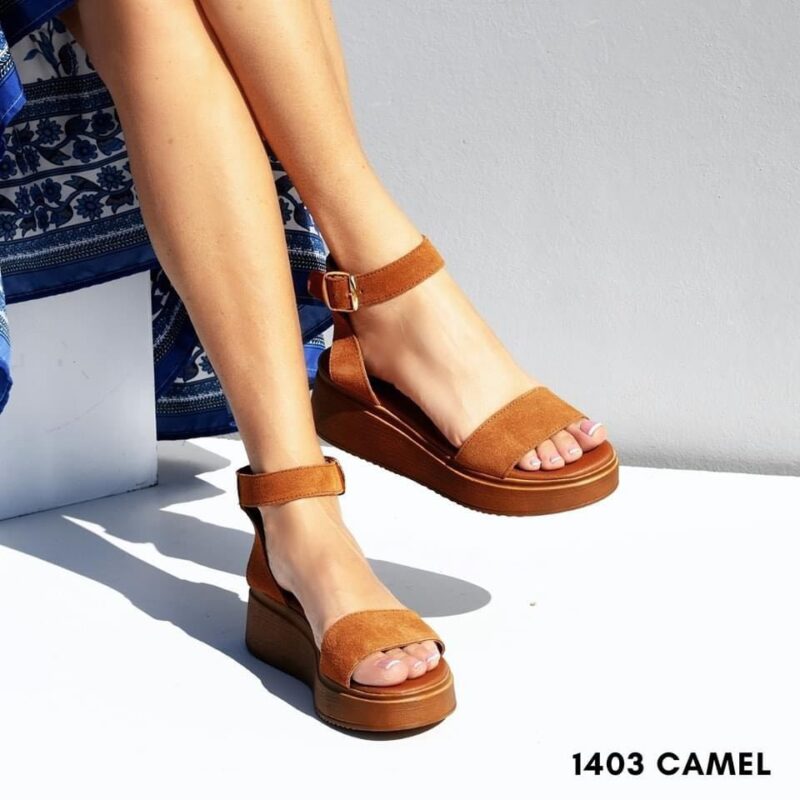 Women leather flatform sandals 1403