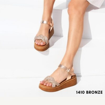 Women leather flatform sandals 1410