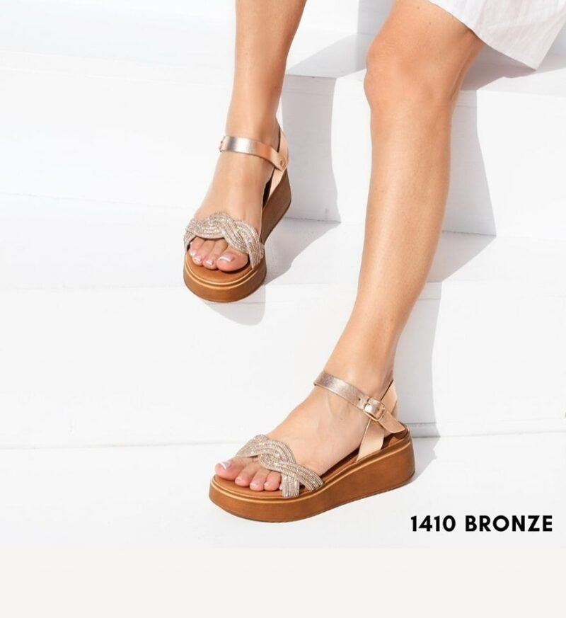 Women leather flatform sandals 1410