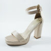 Women leather platform heels 4050 - Nude, 36