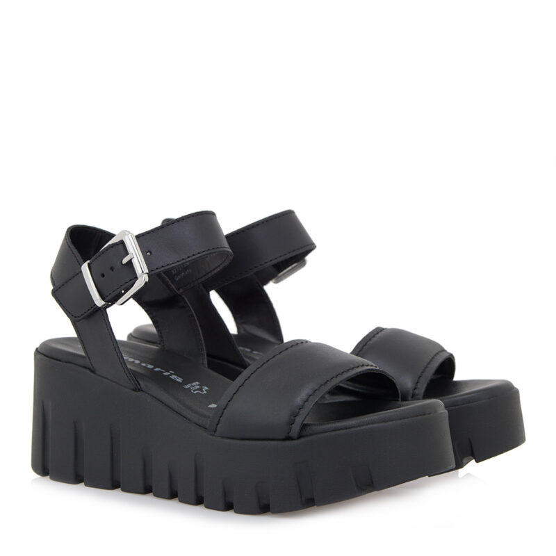 TAMARIS PLATFORMS 1-28712-42 BLACK LEATHER