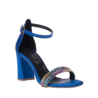 BEATRIS B1890 blue satin heels