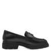 Tamaris leather loafers-24323 BLACK LEATHER