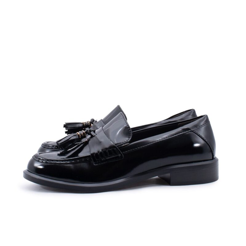 Tamaris leather loafers-24317 BLACK LEATHER