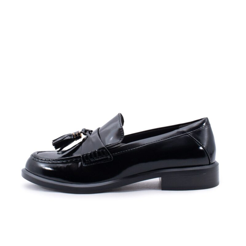 Tamaris leather loafers-24317 BLACK LEATHER