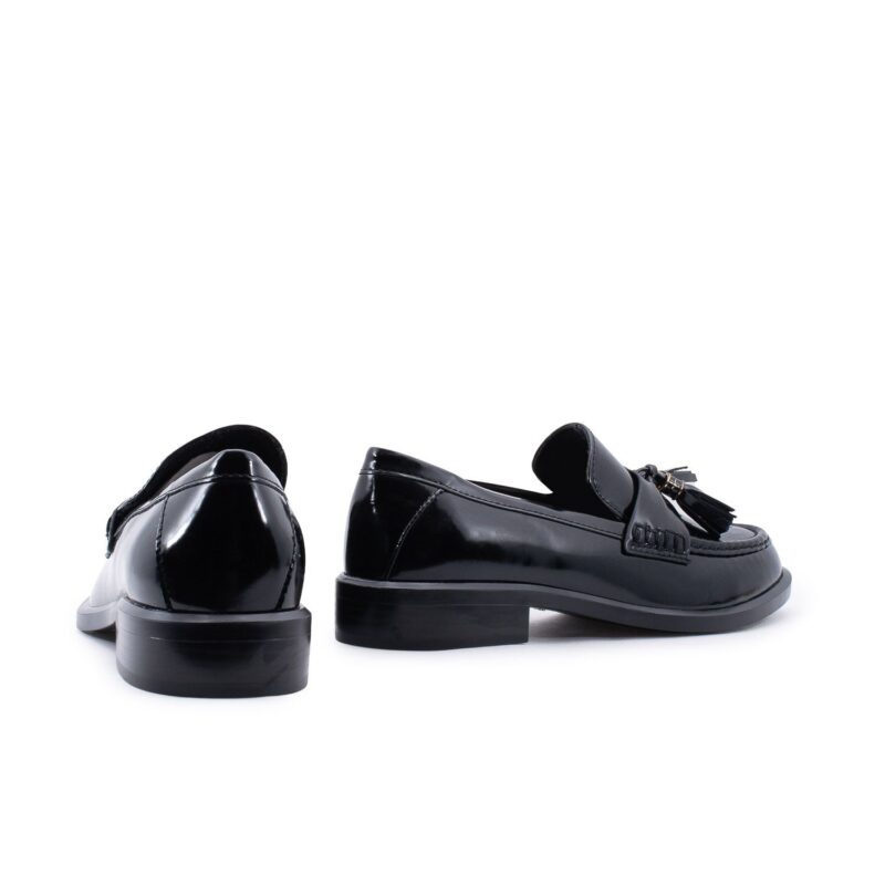 Tamaris leather loafers-24317 BLACK LEATHER