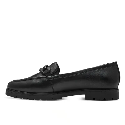 Tamaris leather loafers-24201-41 003 BLACK LEATHER