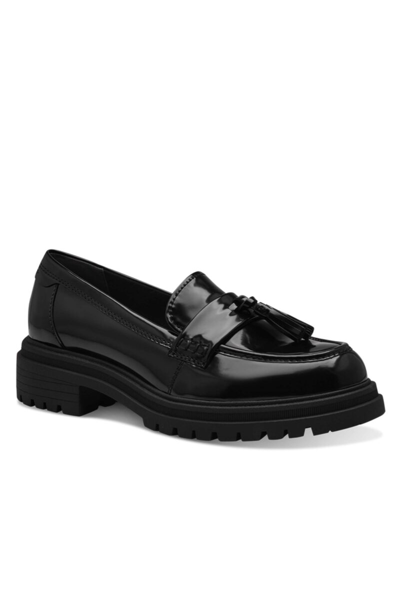 Tamaris leather loafers-24324 BLACK LEATHER