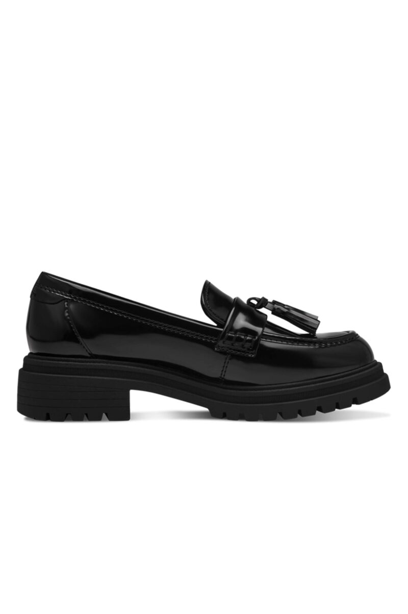 Tamaris leather loafers-24324 BLACK LEATHER