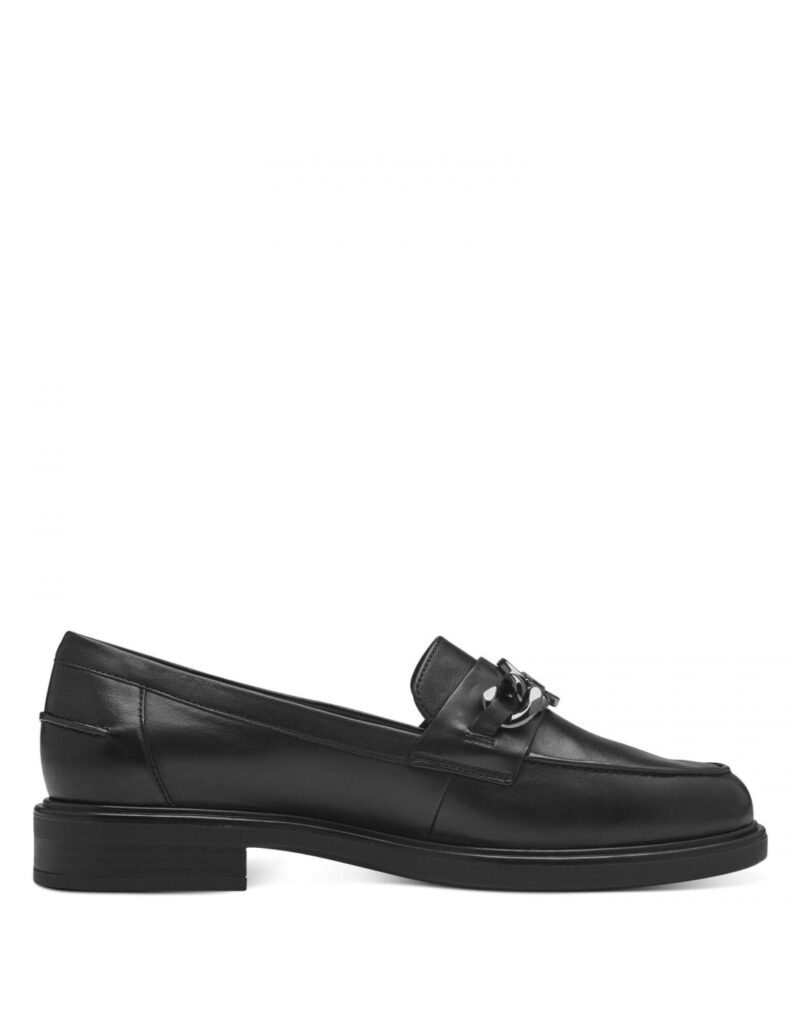 Tamaris leather loafers-24219 BLACK LEATHER