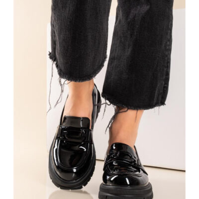 Women mocassins/loafers OM6641blk loustrini