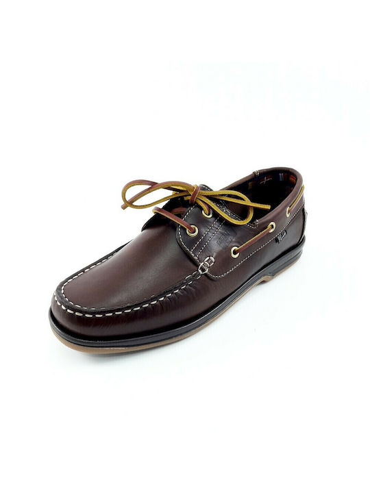 On the Road 10113 Δερμάτινα Ανδρικά Boat Shoes σε Καφέ Χρώμα