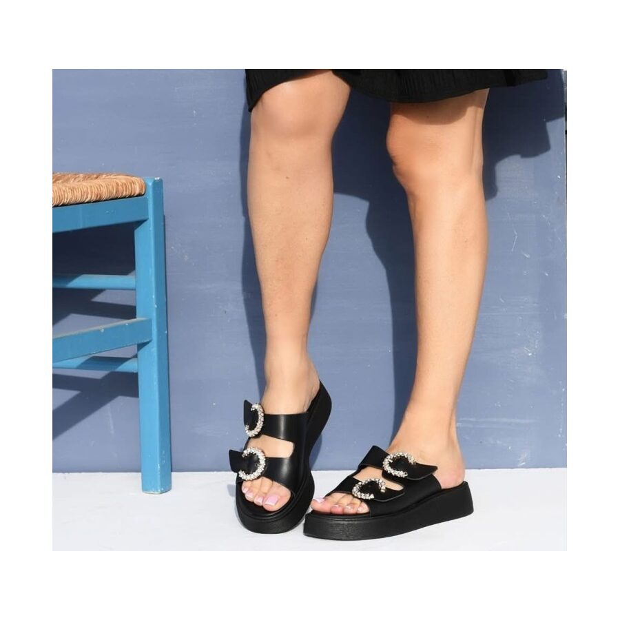 Leather flatform sandals 1707
