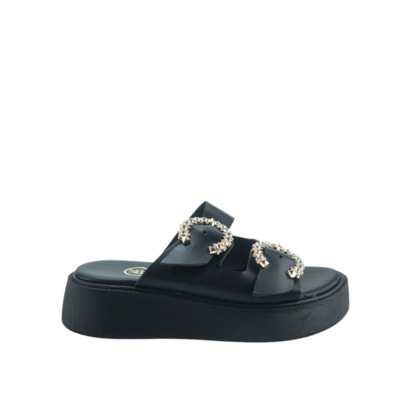 Leather flatform sandals 1707