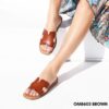 Leather flat sandals om8603 - 36, Μαύρο