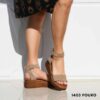 Women leather flatform sandals 1403-2