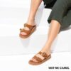 Leather flatform sandals 1809 camel
