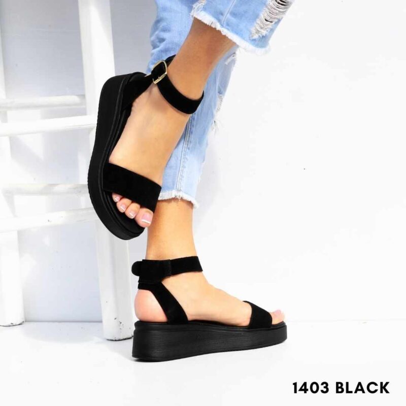 Women leather flatform sandals 1403-2