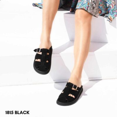 Leather flatform sandals 1815 black
