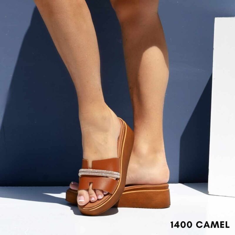 Women leather flatform sandals 1400-2