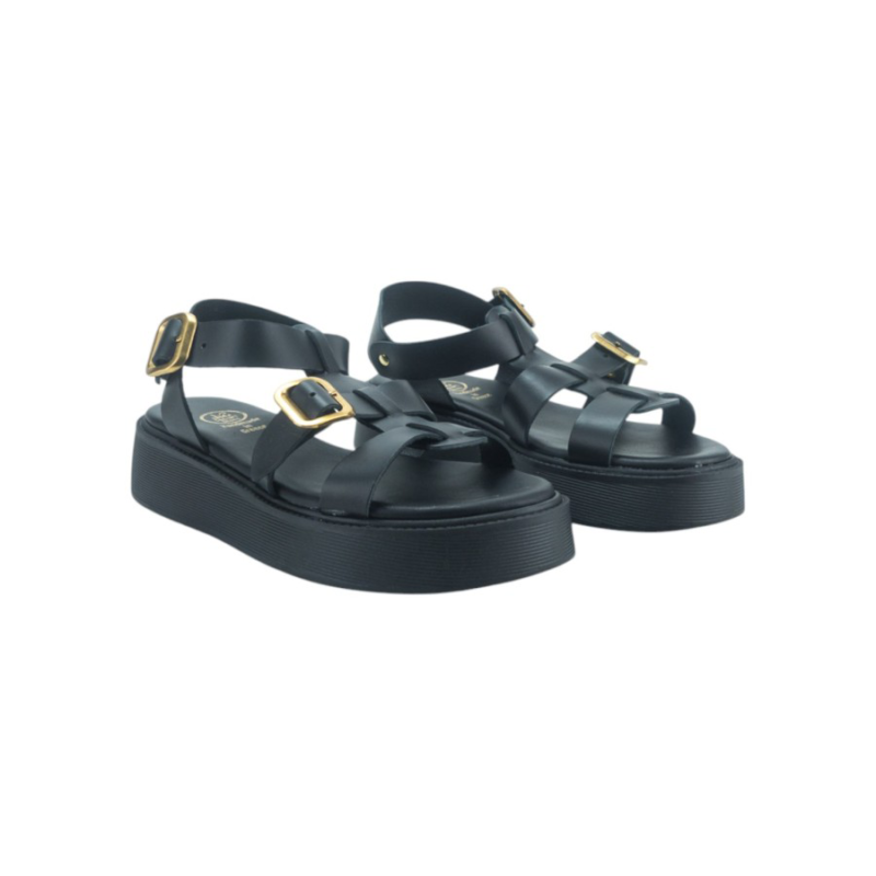 Women leather flatform sandals 1701