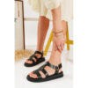 Leather flatform sandals 1810