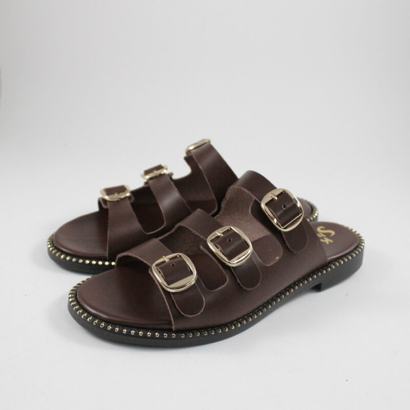Flat sandals 165 brown
