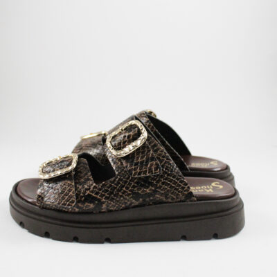 Flat sandals 4525 brown snake