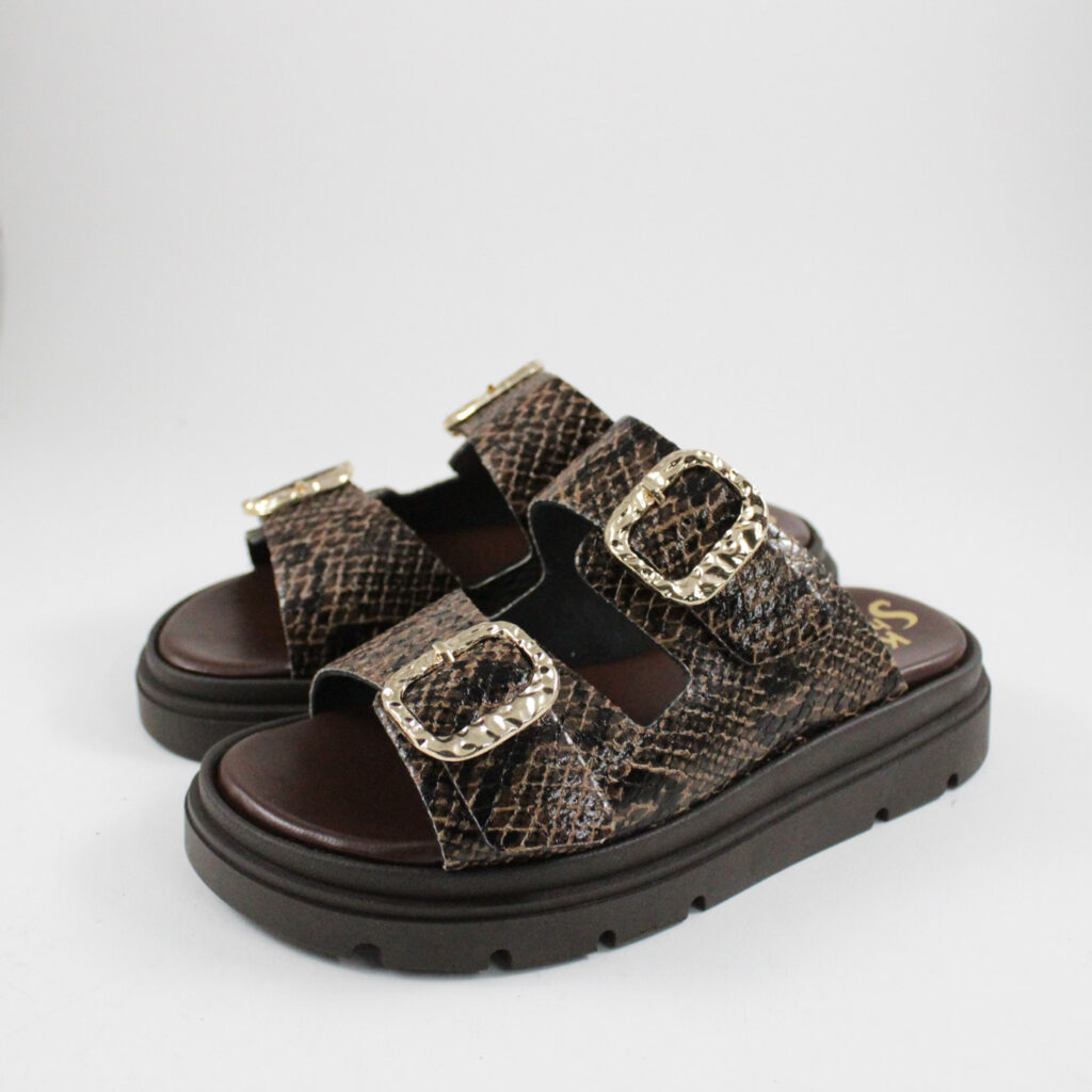 Flat sandals 4525 brown snake