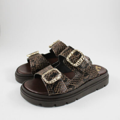 Flat sandals 4525 brown snake