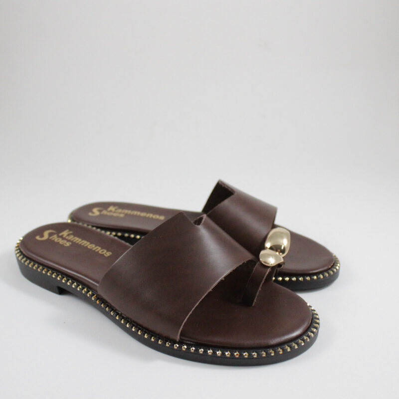 Flat sandals 300 brown