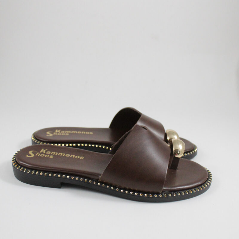 Flat sandals 300 brown