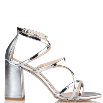 BLOCK HEEL SANDALS 19985 SILVER