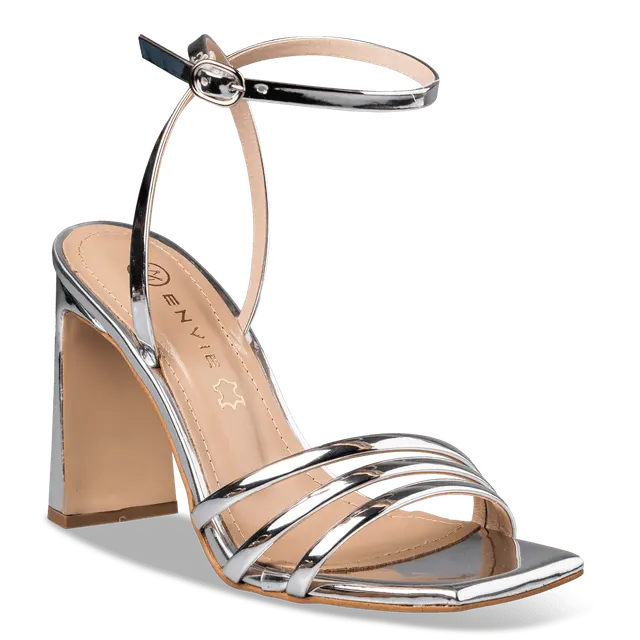 BLOCK HEEL SANDALS 21792 SILVER