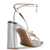 BLOCK HEEL SANDALS 21884 SILVER