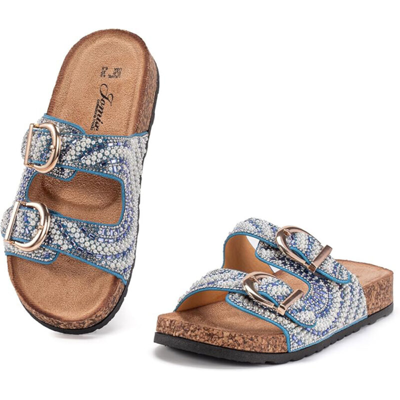 Flatform sandals 250325 Blue Jomix