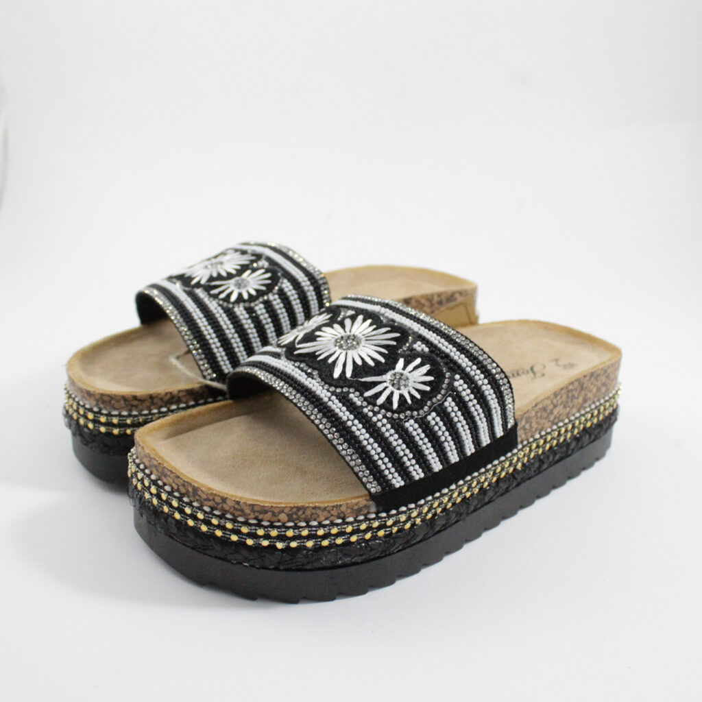Flatform sandals 250223 Black Jomix