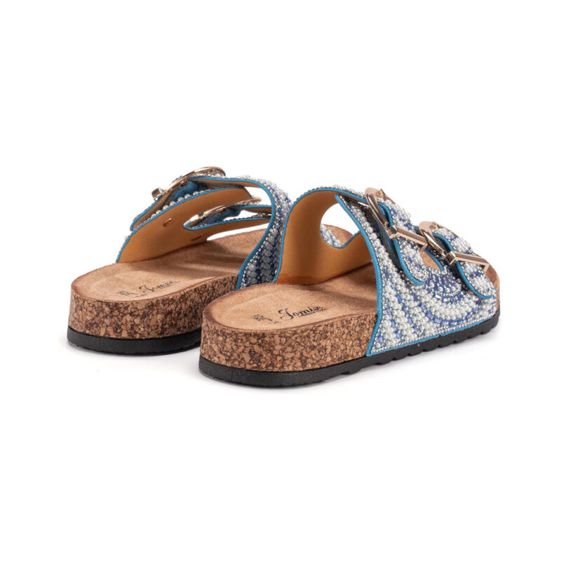 Flatform sandals 250325 Blue Jomix