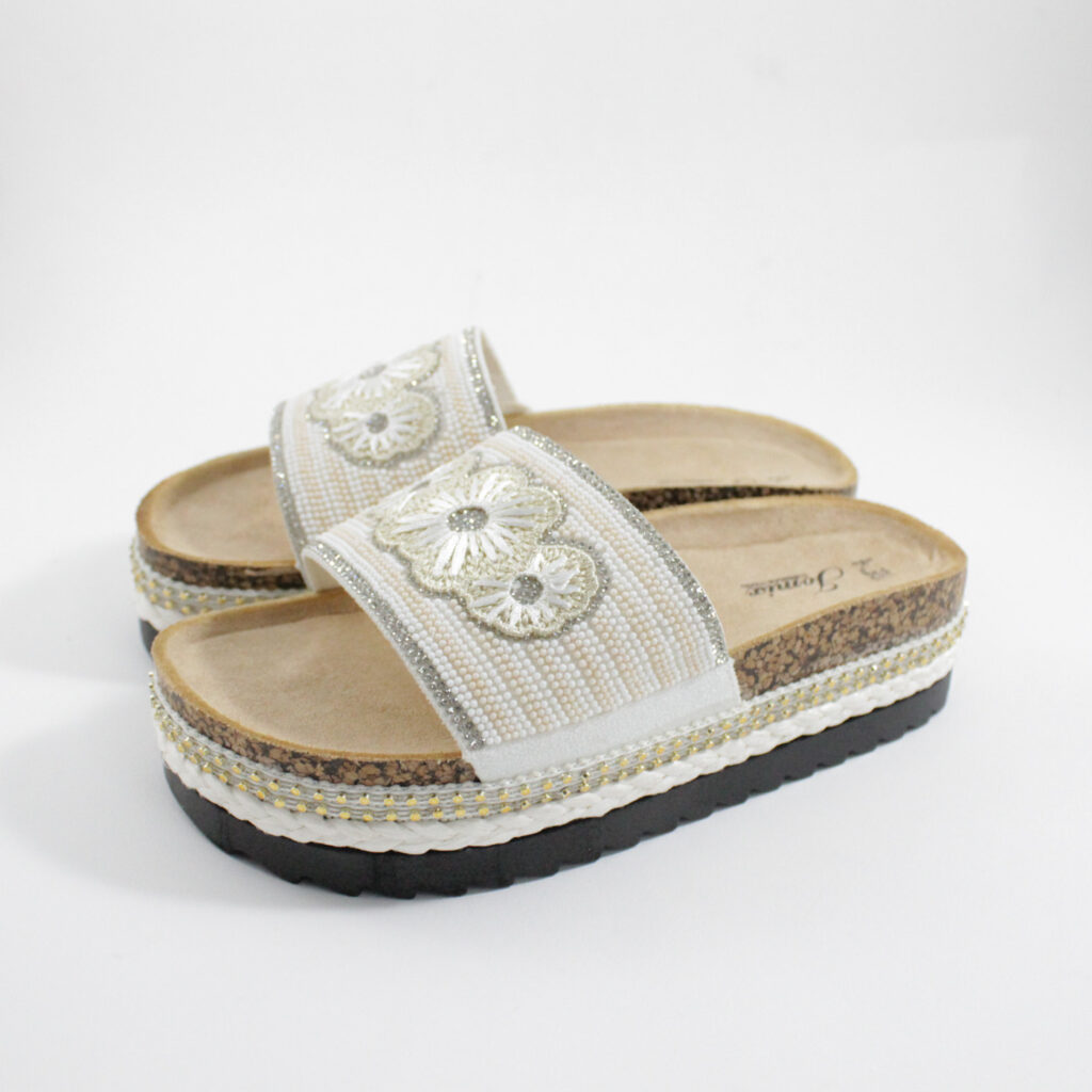 Flatform sandals 250223 White Jomix