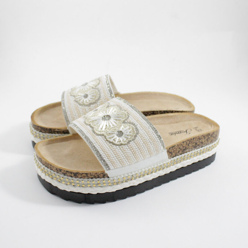 Flatform sandals 250223 White Jomix