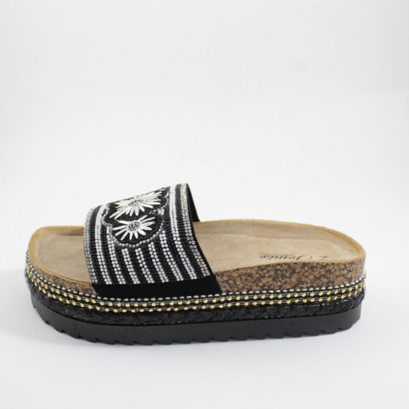 Flatform sandals 250223 Black Jomix