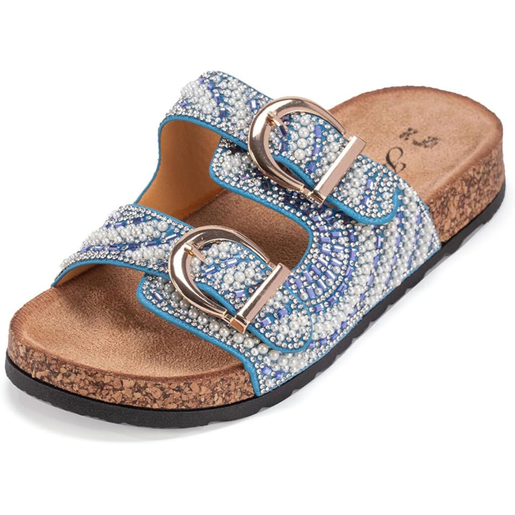 Flatform sandals 250325 Blue Jomix