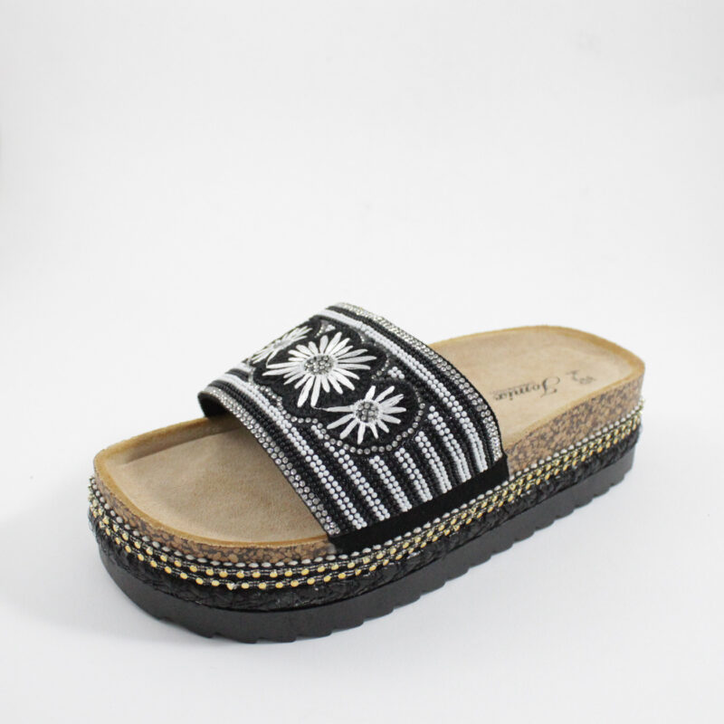 Flatform sandals 250223 Black Jomix
