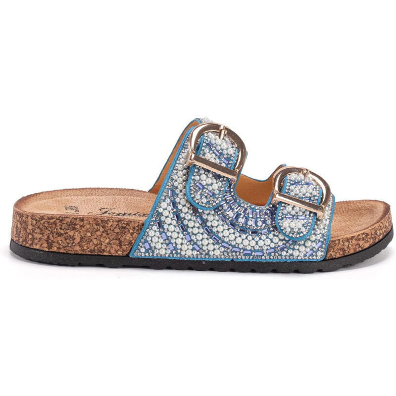 Flatform sandals 250325 Blue Jomix