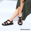Women leather flatform sandals 1810 BLACK ΝΚ